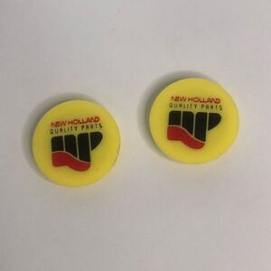 new holland promotional refridgerator magnets yellow round quality parts 1.5 in